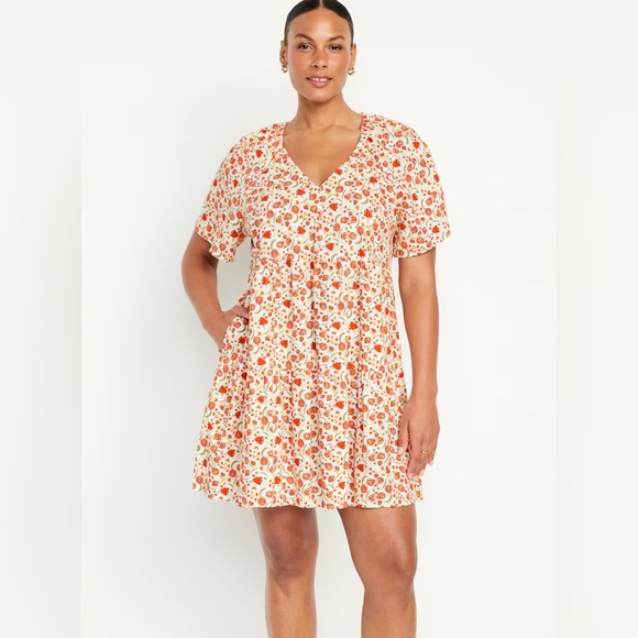 NWOT V-Neck Mini Swing Dress - Picture 1 of 6